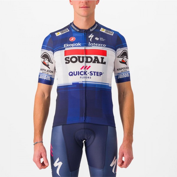Soudal Quick-Step 2023 Set(Competizione Radtrikot+Competizione Trägerhose)-Radsport-Profi-Team Radtrikot Kaufen