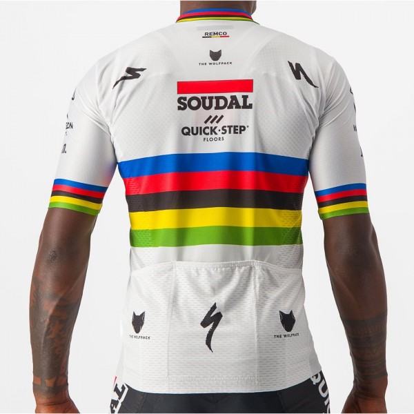Soudal Quick-Step Straßenrad Weltmeister Regenbogentrikot 2023 Competizione Radtrikot kurzarm-Radsport-Profi-Team Radtrikot Kaufen