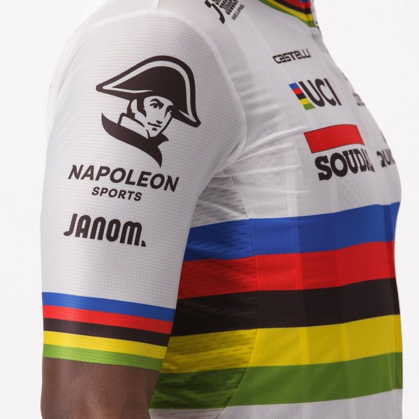 Soudal Quick-Step Straßenrad Weltmeister Regenbogentrikot 2023 Competizione Radtrikot kurzarm-Radsport-Profi-Team Radtrikot Kaufen
