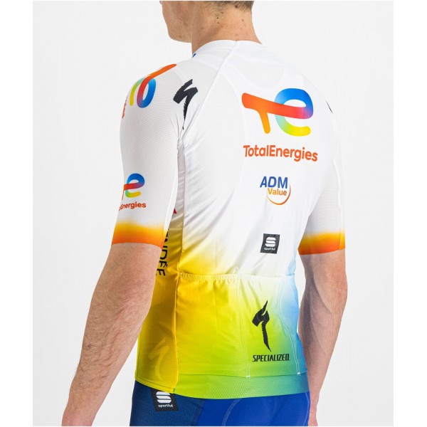 Team TotalEnergies 2022 Radtrikot kurzarm(langer Reißverschluss)-Radsport-Profi-Team Radtrikot Kaufen