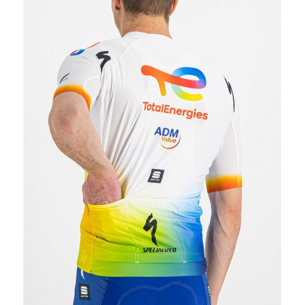 Team TotalEnergies 2022 Radtrikot kurzarm(langer Reißverschluss)-Radsport-Profi-Team Radtrikot Kaufen