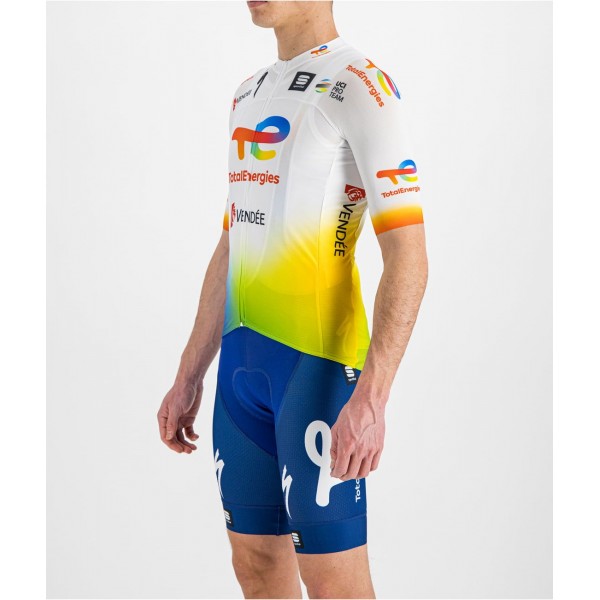 Team TotalEnergies 2022 Radtrikot kurzarm(langer Reißverschluss)-Radsport-Profi-Team Radtrikot Kaufen