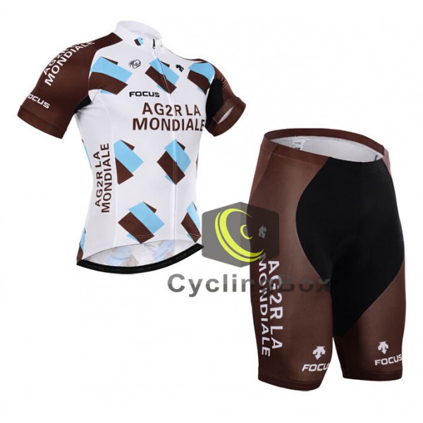 2015 Ag2r La Mondiale Radbekleidung Radtrikot Kurzarm und Fahrradhosen Kurz Radtrikot Kaufen