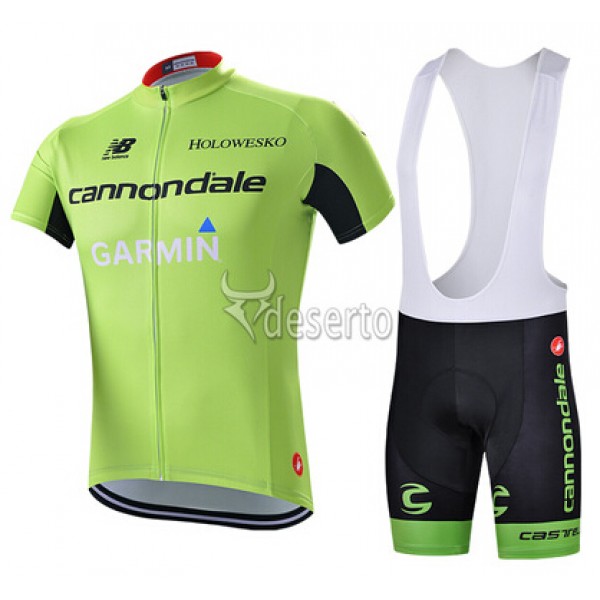 2015 Garmin Cannondale Fahrradbekleidung Satz Fahrradtrikot Kurzarm Trikot und Kurz Trägerhose Grün Radtrikot Kaufen