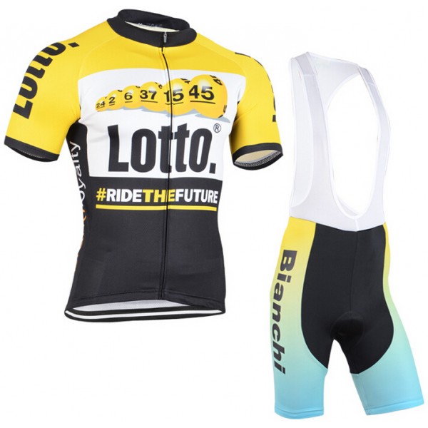 2015 Lotto Radtrikot Kurzarm und Bianchi Kurz Trägerhose Radtrikot Kaufen