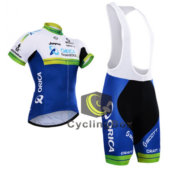 2015 ORICA GreenEDGE Fahrradbekleidung Satz Fahrradtrikot Kurzarm Trikot und Kurz Trägerhose Radtrikot Kaufen