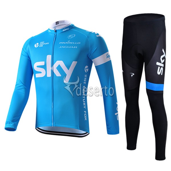 2015 Sky Fahrradbekleidung Radtrikot Satz Langarm und Lange Fahrradhose Radtrikot Kaufen