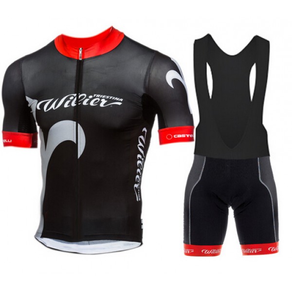 WILIER 2015 schwarz Fahrradbekleidung Satz Fahrradtrikot Kurzarm Trikot und Kurz Trägerhose schwarz Radtrikot Kaufen