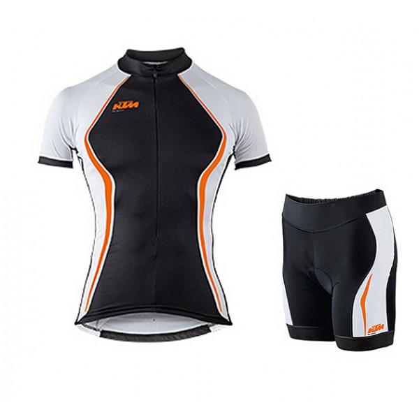 2015 KTM Damen orange Radbekleidung Radtrikot Kurzarm und Fahrradhosen Kurz Radtrikot Kaufen
