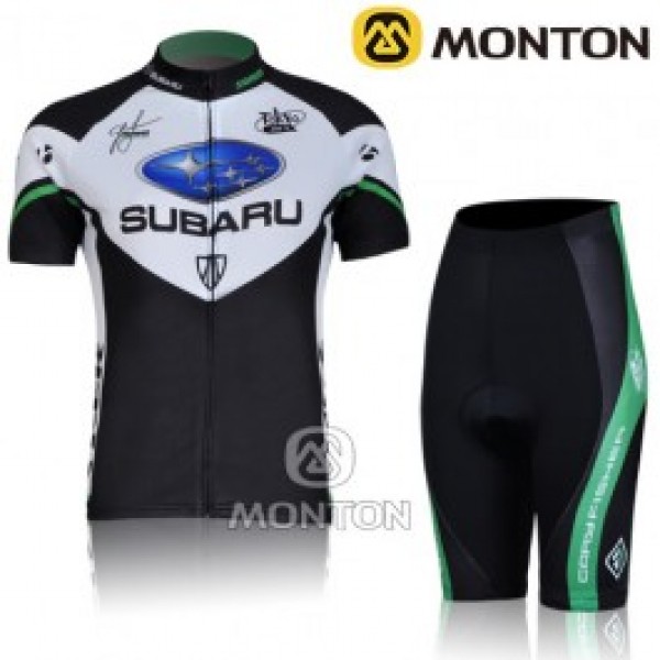 2011 Subaru Damen Radbekleidung Radtrikot Kurzarm und Fahrradhosen Kurz Schwarz Weiß Radtrikot Kaufen