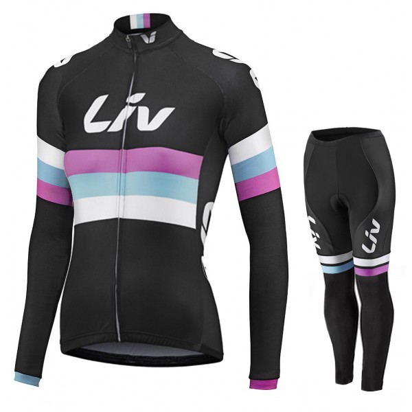 Damen LIV RACE DAY SS 2015 Long Black Cycling Fahrradbekleidung Radtrikot Satz Langarm und Lange Fahrradhose Radtrikot Kaufen