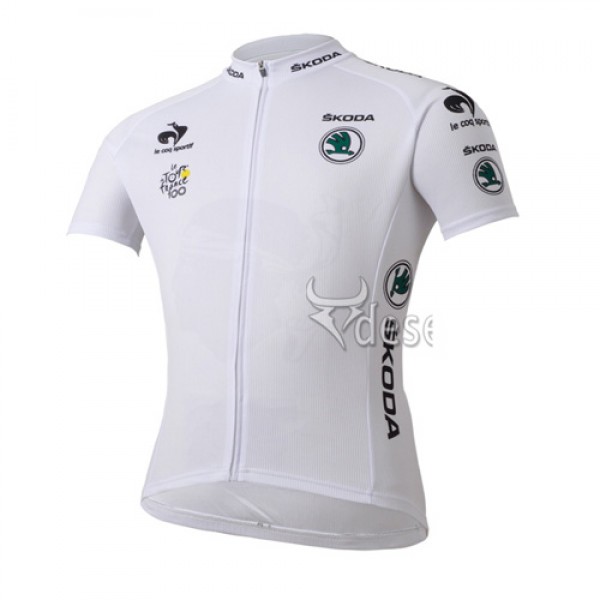 Tour de France le coq sportif Weißen Trikots Radtrikot Kurzarm Radtrikot Kaufen