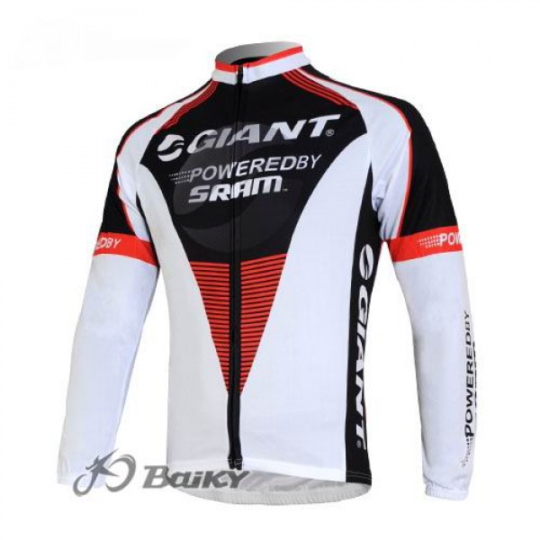 Giant Sram Pro Team Fahrradtrikot Langarm Weiß Schwarz Rot Radtrikot Kaufen