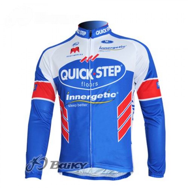 Omega Pharma-Quick Step innergetic Fahrradtrikot Langarm Blau Weiß Radtrikot Kaufen