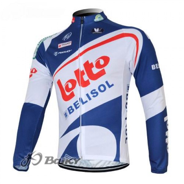 Lotto Belisol Pro Team Fahrradtrikot Langarm Weiß Blau Radtrikot Kaufen