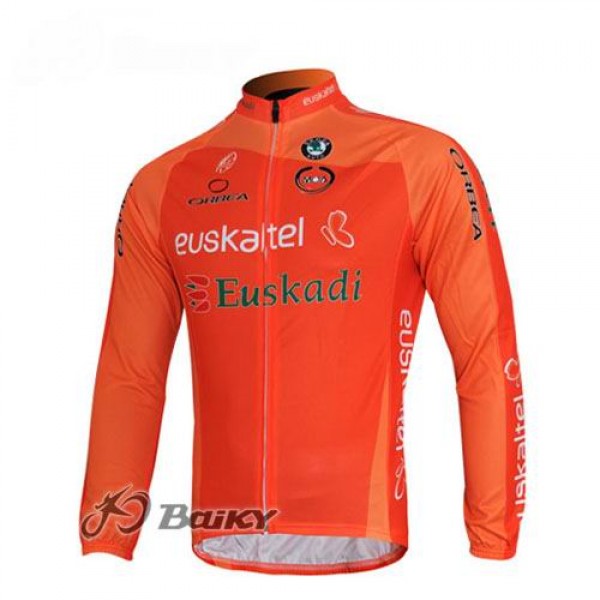Euskaltel-Euskadi Pro Team Fahrradtrikot Langarm Orange Radtrikot Kaufen