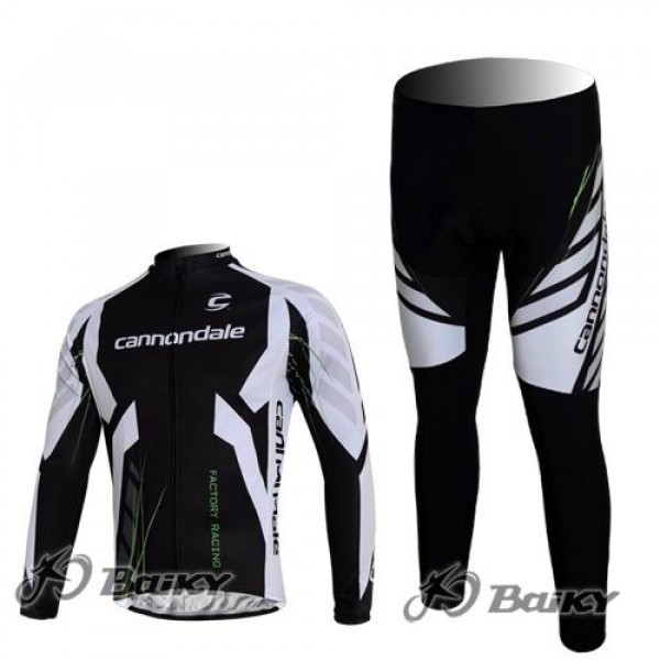 Cannondale Pro Team Radbekleidung Satz Fahrradtrikot Langarm und Lang Radhose Schwarz Weiß Radtrikot Kaufen