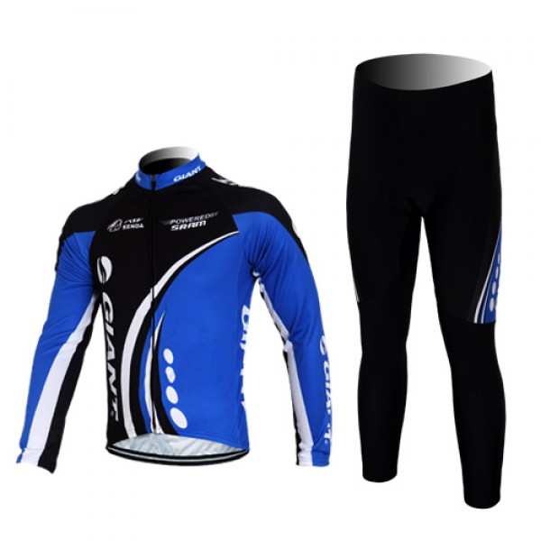 Giant kenda pro Radbekleidung Satz Fahrradtrikot Langarm und Lang Radhose Schwarz Blau Radtrikot Kaufen
