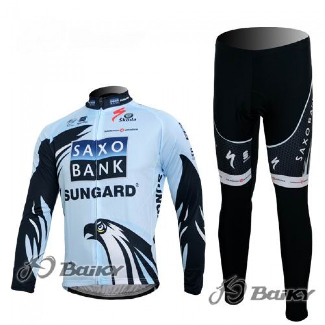 Saxo Bank Sungard Pro Team Radbekleidung Satz Fahrradtrikot Langarm und Lang Radhose Weiß Schwarz Radtrikot Kaufen Saxo Bank Sungard Pro Team Radbekleidung Satz Fahrradtrikot Langarm und Lang Radhose Weiß Schwarz Radtrikot Kaufen