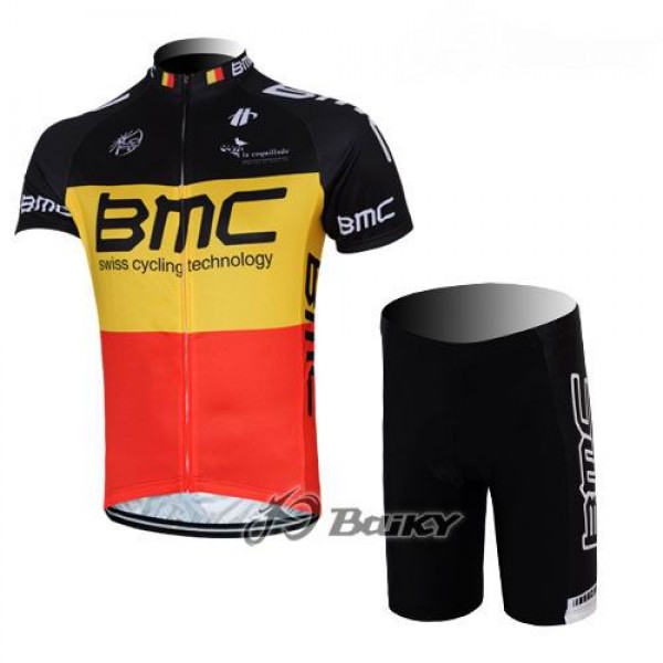 BMC Racing Radbekleidung Radtrikot Kurzarm und Fahrradhosen Kurz Rot Gelb Radtrikot Kaufen