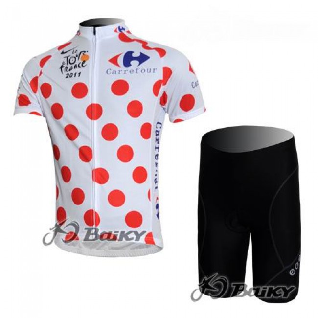 Tour de France 2011 Gepunktetes Trikot Kurz Radhose Weiß Rot Radtrikot Kaufen Tour de France 2011 Gepunktetes Trikot Kurz Radhose Weiß Rot Radtrikot Kaufen