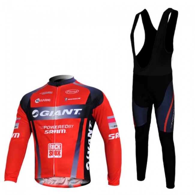 Giant Sram Pro Team Fahrradbekleidung Radtrikot Satz Langarm und Lange Trägerhose Rot Schwarz Radtrikot Kaufen Giant Sram Pro Team Fahrradbekleidung Radtrikot Satz Langarm und Lange Trägerhose Rot Schwarz Radtrikot Kaufen