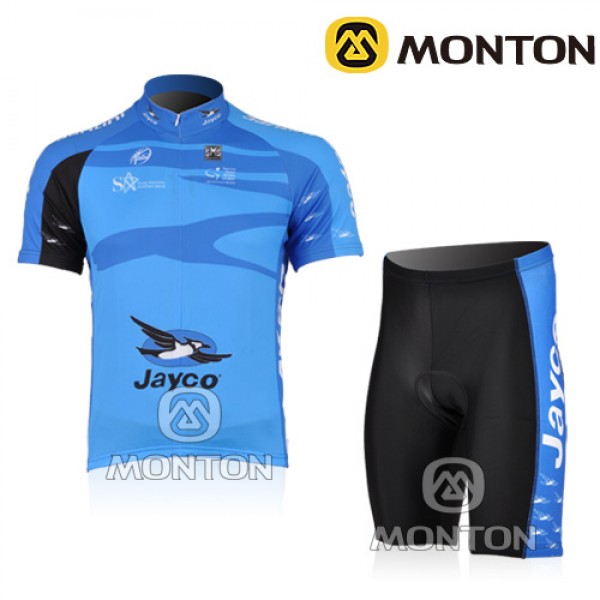 JAYCO Pro Team Radtrikot Kurzarm Kurz Radhose Kits Blau Radtrikot Kaufen