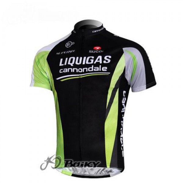 Liquigas Cannondale Pro Team Radtrikot Kurzarm Schwarz Grün Radtrikot Kaufen