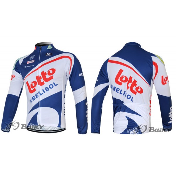 Lotto Belisol Fahrradbekleidung Radtrikot Satz Langarm und Lange Trägerhose Weiß Blau Radtrikot Kaufen