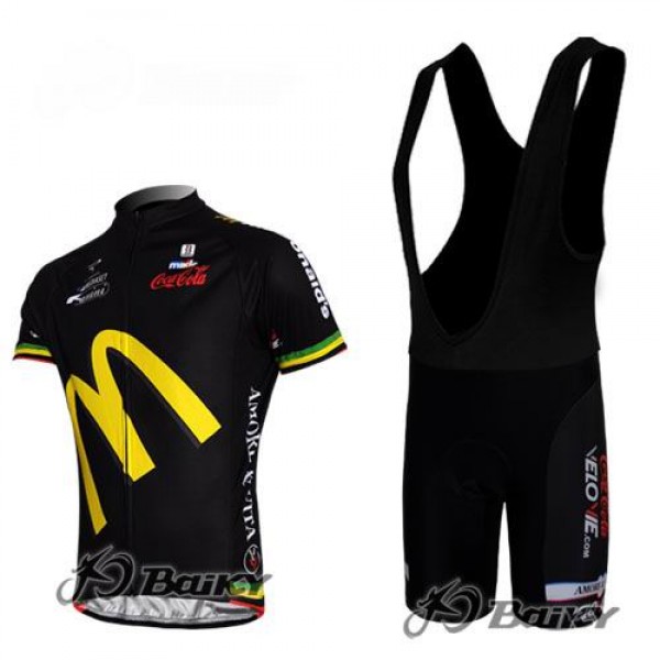 McDonald Legea Pro Team Fahrradbekleidung Satz Fahrradtrikot Kurzarm Trikot und Kurz Trägerhose Schwarz Radtrikot Kaufen
