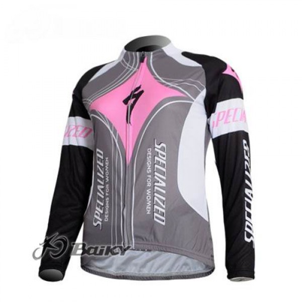 Specialized Pro Team S-Works Fahrradtrikot Langarm Rosa Grau Damen Radtrikot Kaufen