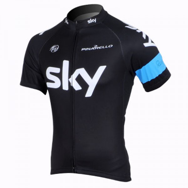2013 Team Sky Radtrikot Kurzarm Schwarz Blau Radtrikot Kaufen