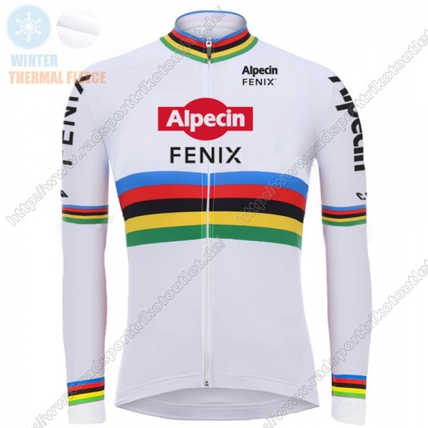 Profiteams Winter 2021 Alpecin Fenix World Champion Weiß Radsport Trikot Langarm SVNJJ Radtrikot Kaufen