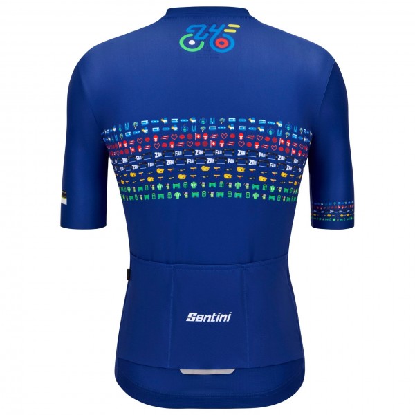 Herren Zurich 2024 Santini UCI Masters Weltmeister trikot-Blau Radtrikot Kaufen