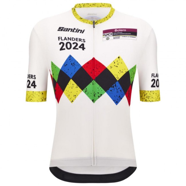 Herren Santini UCI Gravel Weltmeisterschaft trikot Flandern 2024-Weiss Radtrikot Kaufen Herren Santini UCI Gravel Weltmeisterschaft trikot Flandern 2024-Weiss Radtrikot Kaufen