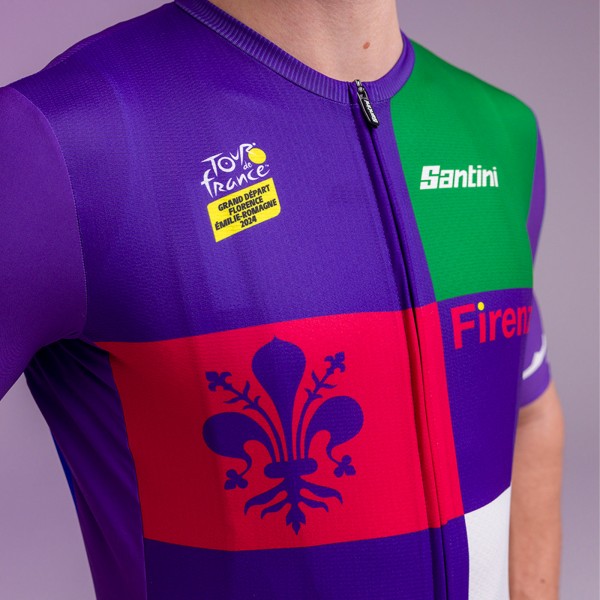 Herren Jersey Santini Tour de France 2024-Florenz Radtrikot Kaufen