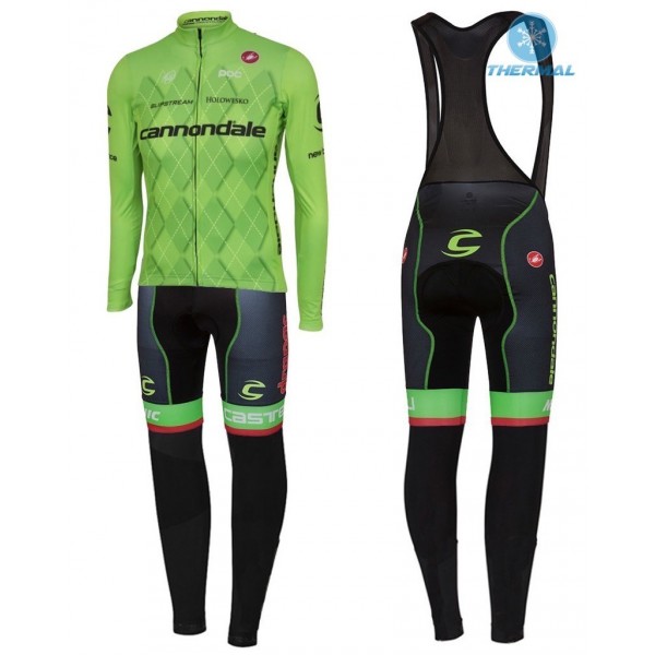 2016 Cannondale Team Grün Pro thermisch Fahrradbekleidung Satz Radtrikot Langarm+Lang Trägerhose Radtrikot Kaufen