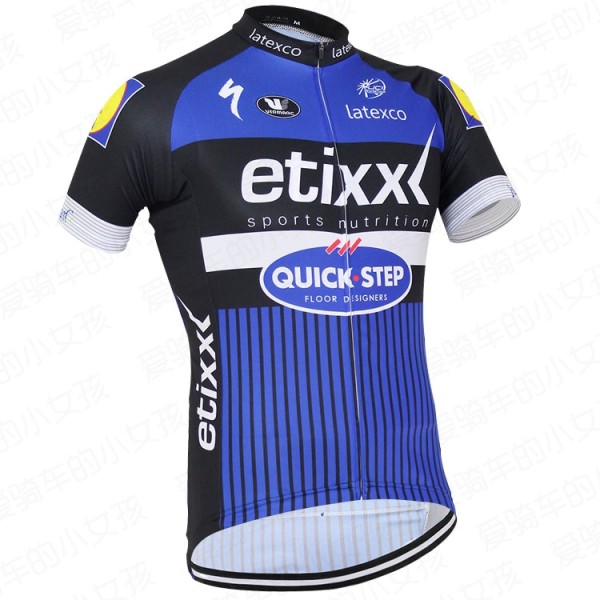 2016 QUICK STEP Pro Radtrikot Kurzarm Blau Radtrikot Kaufen