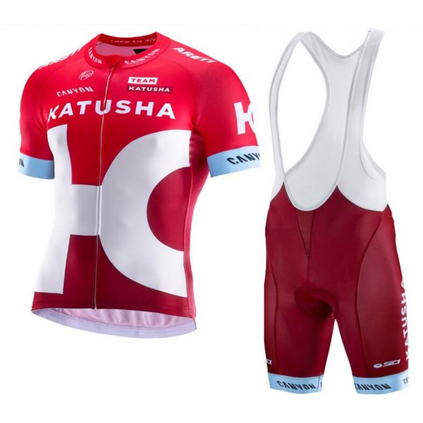 2016 Katusha Fahrradbekleidung Satz Fahrradtrikot Kurzarm Trikot und Kurz Trägerhose Radtrikot Kaufen