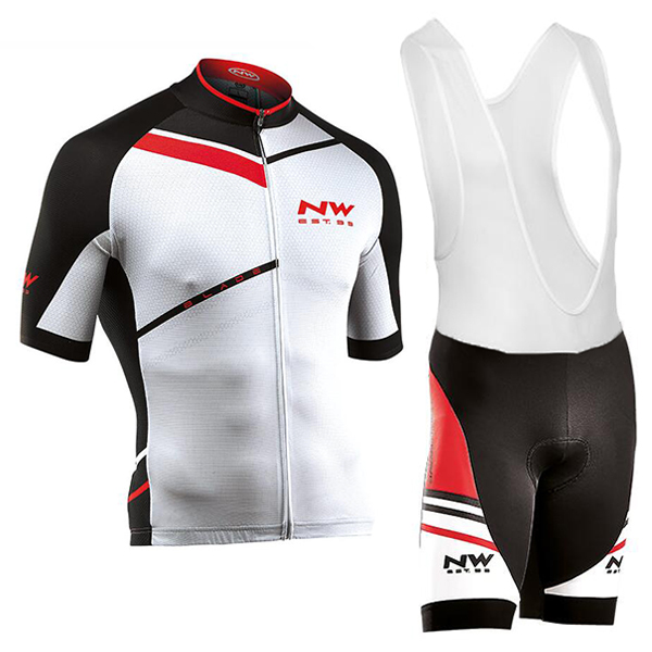 2016 Northwave Weiß schwarz rot Fahrradbekleidung Radtrikot und Trägerhosen Set Radtrikot Kaufen