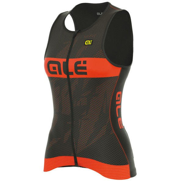 2017 Damen Top Ale Tri Record-Schwarz Orange Radtrikot Kaufen