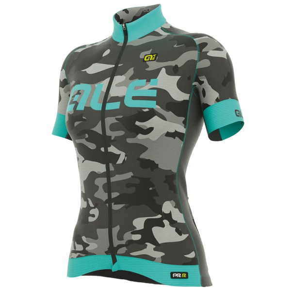 2017 Damen Ale Graphics PRR Camo Radtrikot Kurzarm Light Blau Radtrikot Kaufen