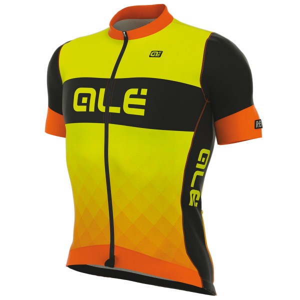 2017 Ale R-EV1 Rumbles Radtrikot Kurzarm Orange Gelb Fluo Radtrikot Kaufen