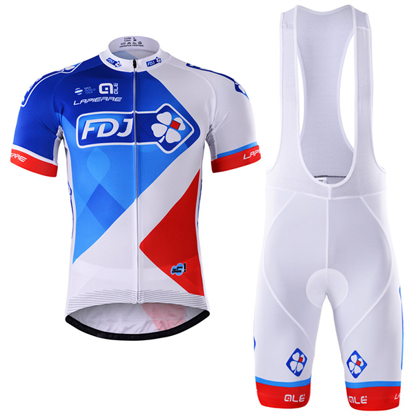 2017 FDJ Proteam Fahrradbekleidung Satz Radtrikot Kurzarm+Kurz Trägerhose Radtrikot Kaufen