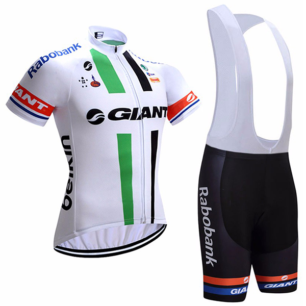 2017 Giant Fahrradbekleidung Satz Radtrikot Kurzarm+Kurz Trägerhose Weiß Radtrikot Kaufen