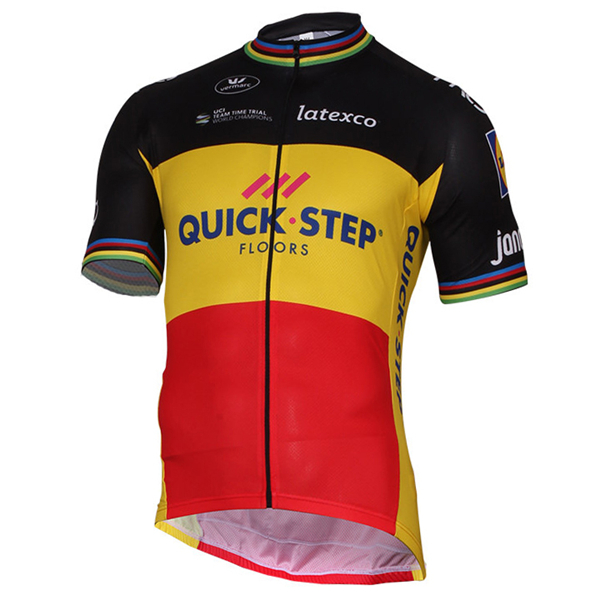 Quick Step Floors 2017 Schwarz Gelb Radtrikot Kurzarm Radtrikot Kaufen