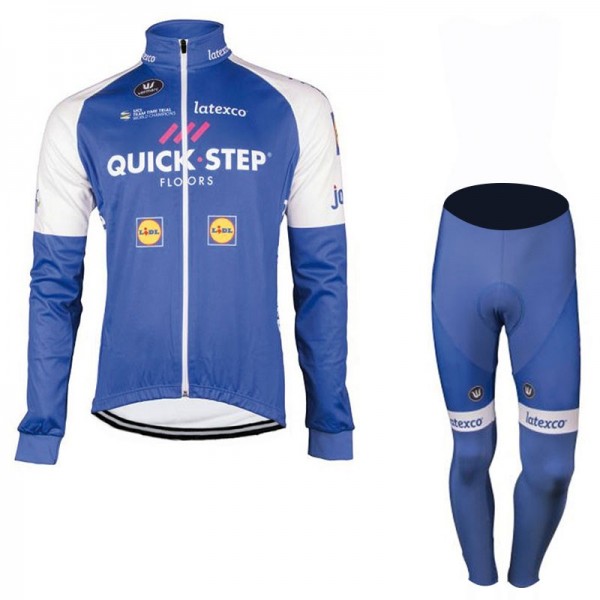 Quick Step Floors 2017 Pro Fahrradbekleidung Satz Radtrikot Langarm+Lang Radhose Radtrikot Kaufen