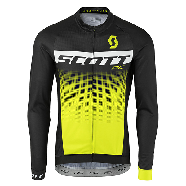 2017 Scott Rc Schwarz Weiß Gelb Radtrikot Langarm Radtrikot Kaufen