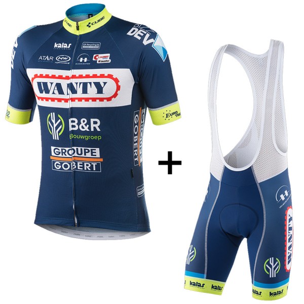 2017 Wanty Groupe Gobert Fahrradbekleidung Satz Radtrikot Kurzarm+Kurz Trägerhose Radtrikot Kaufen